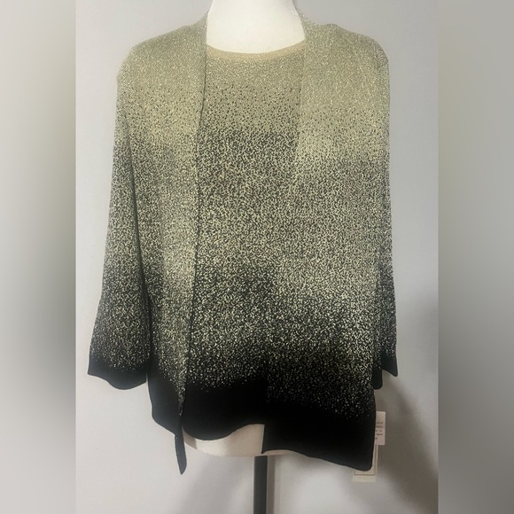Alfred Dunner Gold/Black Sweater Set in One Piece and Lots of Sparkels!! - Picture 1 of 11
